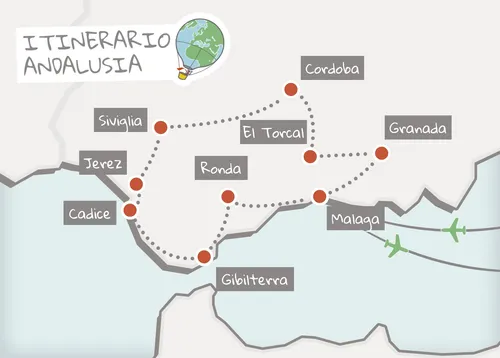 mappa itinerario Andalusia